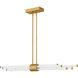 Talbott LED 46 inch Brushed Gold Linear Chandelier Ceiling Light, Large