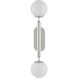 Barbican 2 Light 6.5 inch Polished Nickel and White Bath Sconce Wall Light