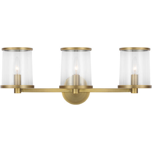 Reynolds 3 Light 23.88 inch Time Worn Brass Vanity Light Wall Light