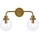 Hanson 2 Light 19 inch Brass Bath Sconce Wall Light