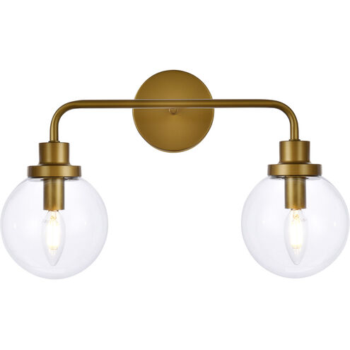 Hanson 2 Light 19 inch Brass Bath Sconce Wall Light