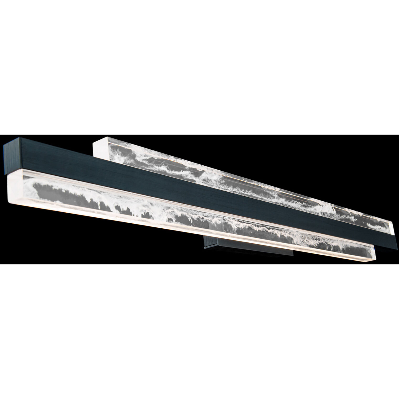 Tandem 2 Light 27 inch Black Bath Vanity & Wall Light in 27in.