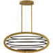 Ombra LED 17 inch Brass and Black Chandelier Ceiling Light