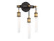 Campbell 3 Light 11 inch Vintage Black/Warm Brass Sconce Wall Light