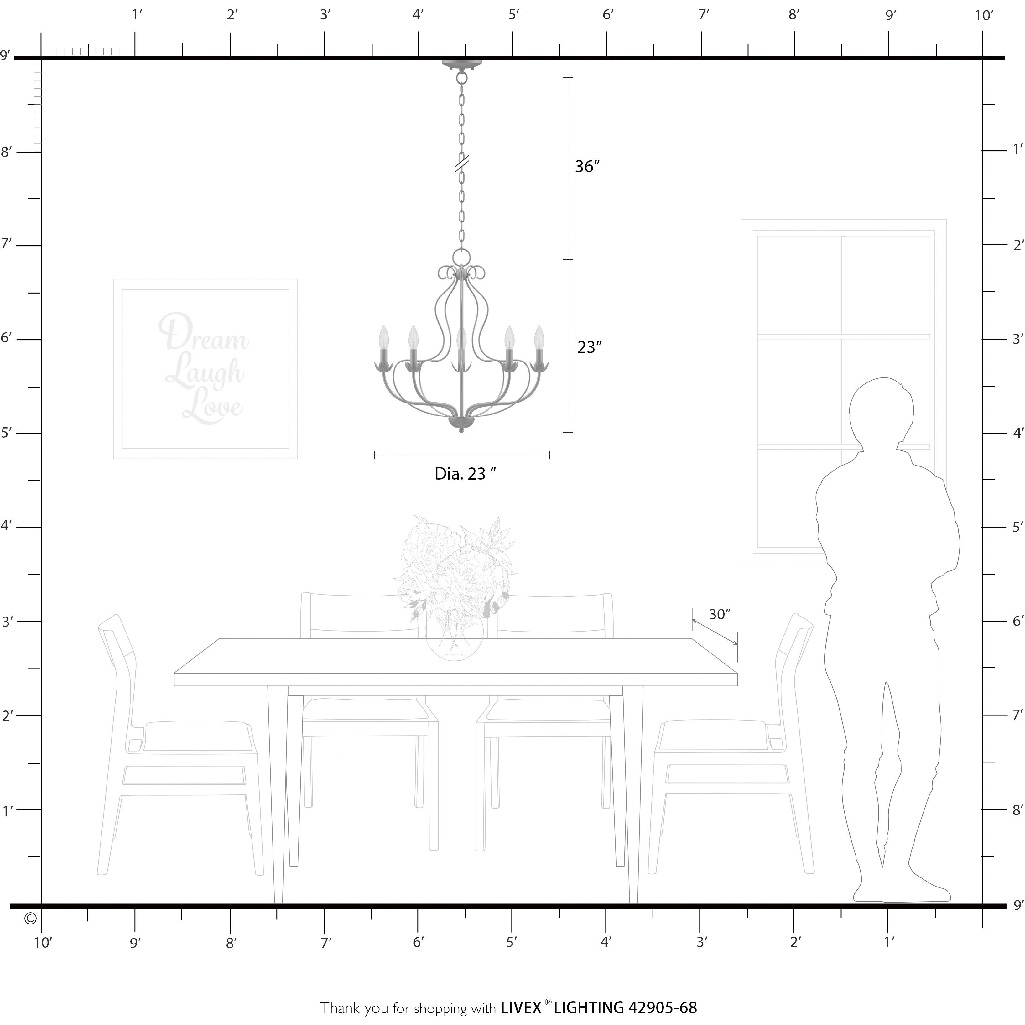 Katarina 5 Light 23 inch Shiny Black with Polished Chrome Accents Chandelier Ceiling Light