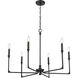 Azara 6 Light 32 inch Matte Black Chandelier Ceiling Light
