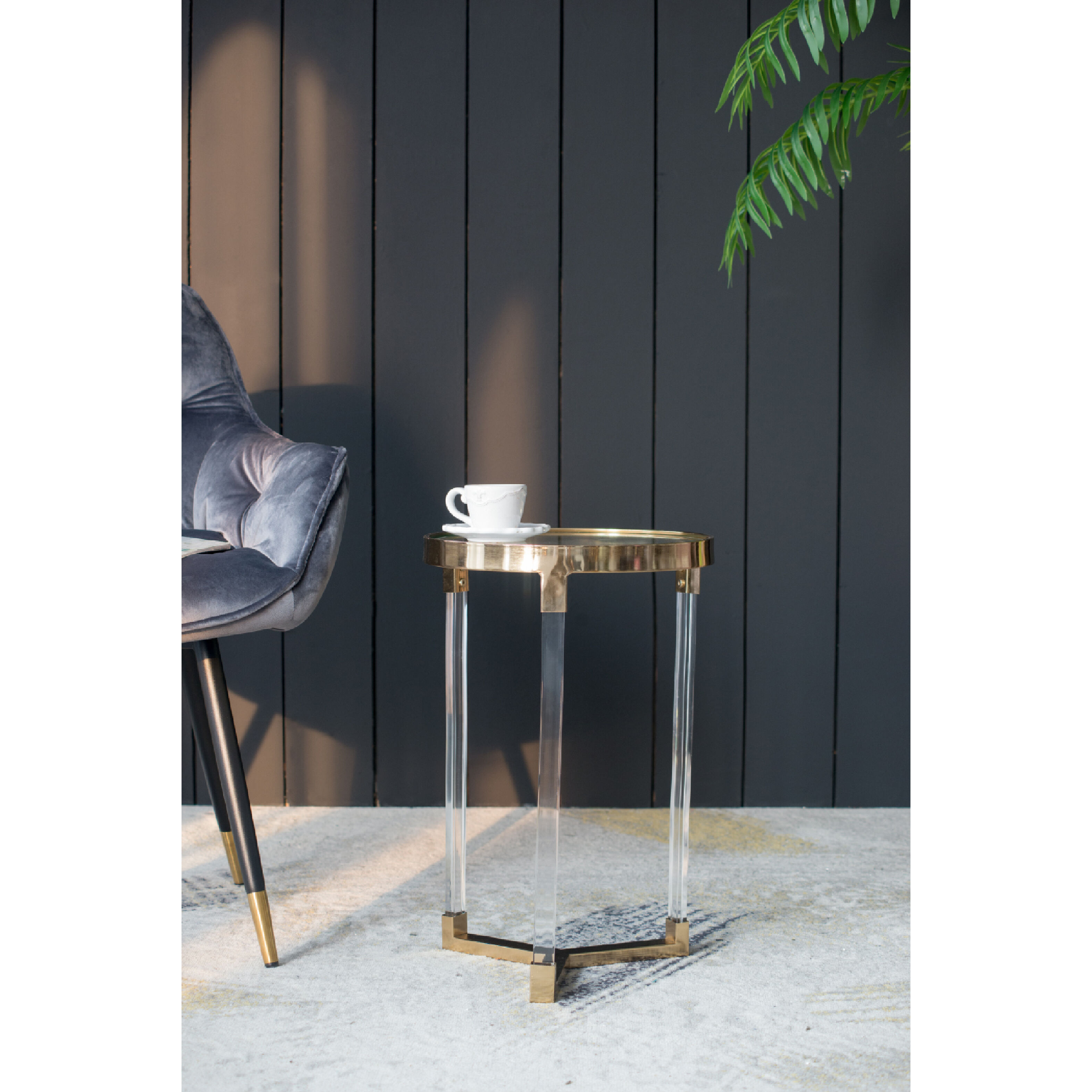 Verrill Gold/Clear Accent Table