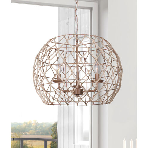 Aura 3 Light 20 inch Tan Pendant Ceiling Light