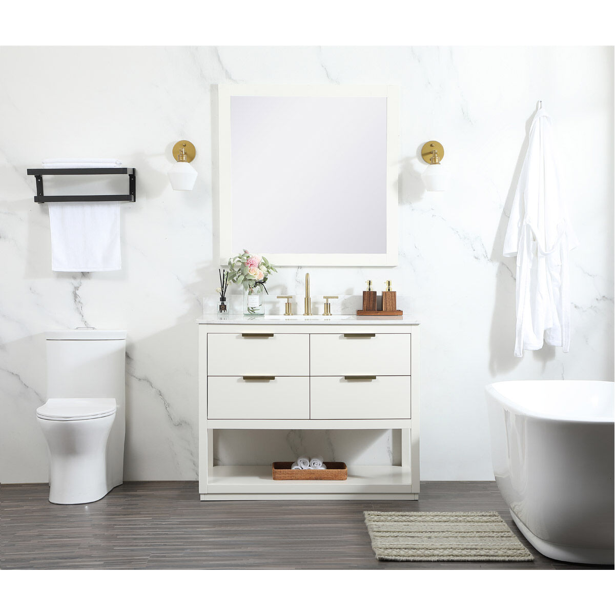 Larkin 42 X 22 X 34 inch White Vanity Sink Set