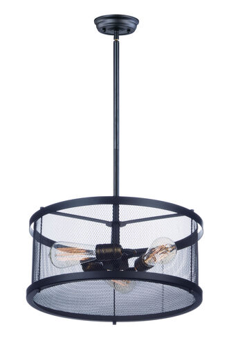 Palladium 3 Light 16.5 inch Black/Natural Aged Brass Multi-Light Pendant Ceiling Light in Medium Base