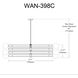 Wand 8 Light 36 inch Matte Black Chandelier Ceiling Light
