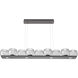 Vessel LED 59 inch Graphite Linear Multi-Pendant Ceiling Light in Clear, 2700K LED