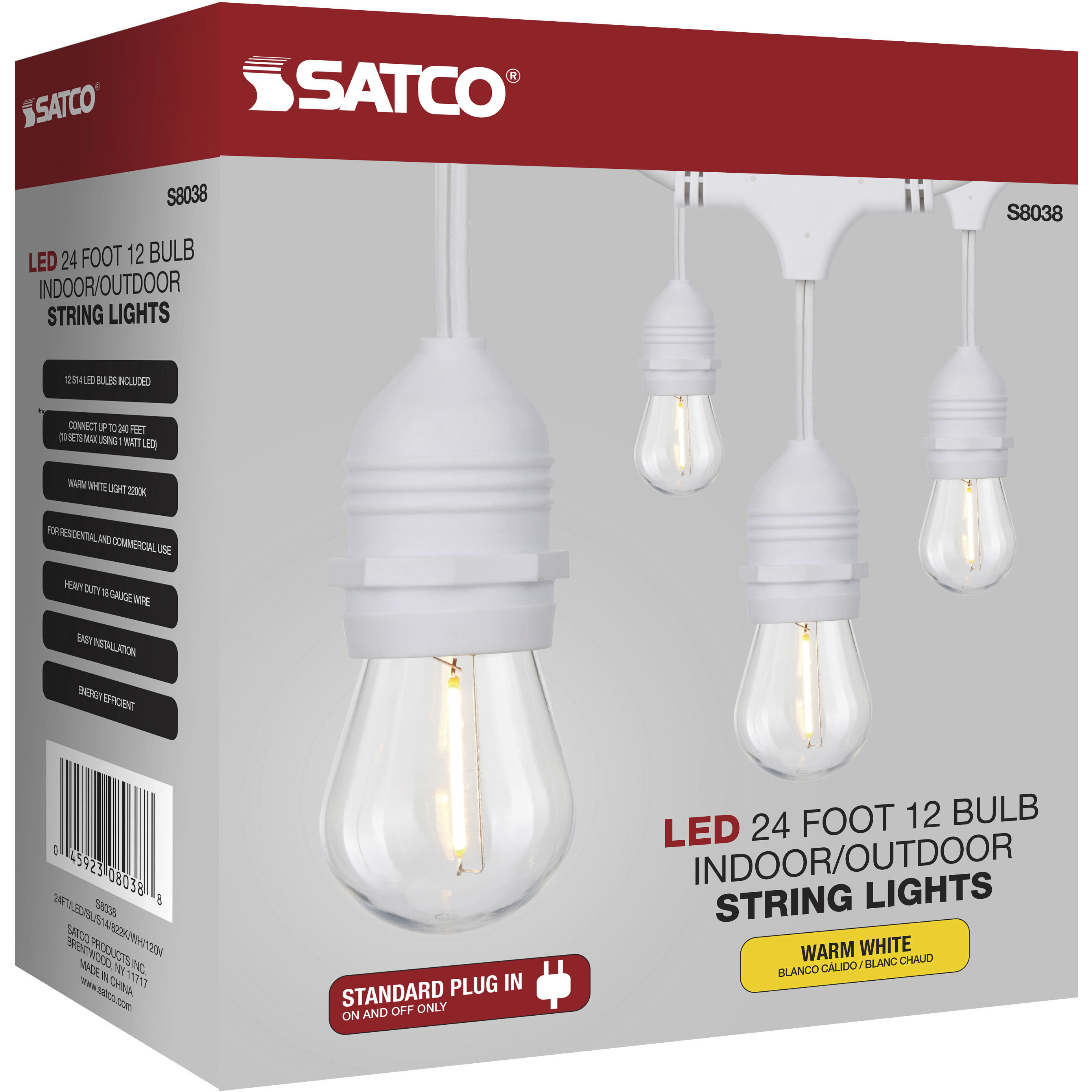 Lumos 12 Light LED 24 foot White LED String Lights