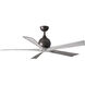 Atlas Irene-5 60 inch Textured Bronze with Barn Wood Tone Blades Paddle Fan, Paddle Fan