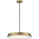Tallinn LED 18 inch Brushed Gold and White Pendant Ceiling Light