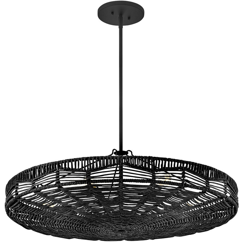 Ophelia 6 Light 30 inch Black Foyer Light Ceiling Light