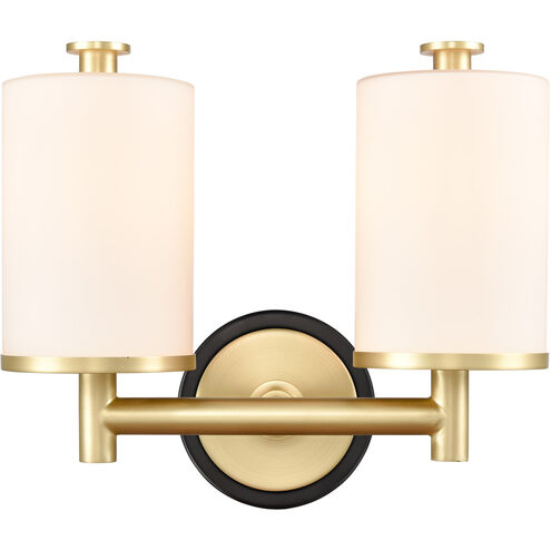 Marlowe 2 Light 13.63 inch Black Satin Brass Bath Vanity Light Wall Light