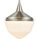 Mid-Century Schoolhouse 1 Light 12 inch Satin Nickel Mini Pendant Ceiling Light