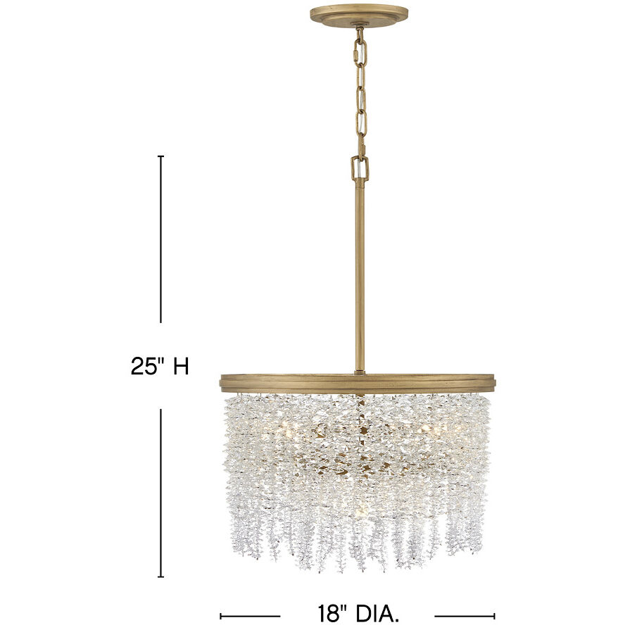 Rubina 4 Light 18 inch Burnished Gold Pendant Ceiling Light