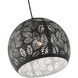 Chantily 1 Light 12 inch Black with Brushed Nickel Accents Pendant Ceiling Light
