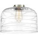 Franklin Restoration Bell LED 12 inch Polished Nickel Mini Pendant Ceiling Light in Clear Deco Swirl