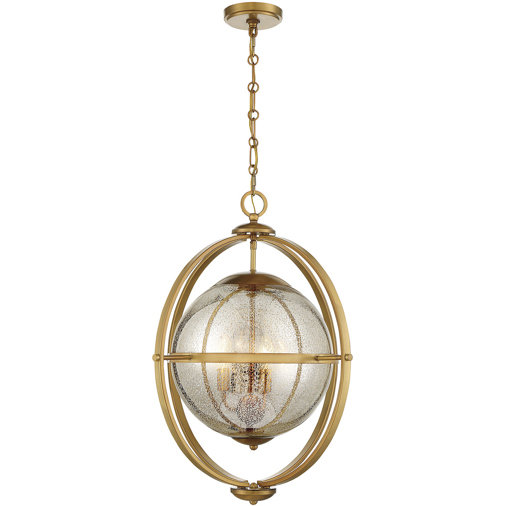 Pearl 3 Light 21 inch Warm Brass Pendant Ceiling Light