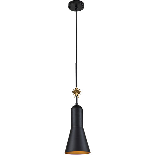 Etoile 1 Light 7 inch Matte Black Pendant Ceiling Light, Large