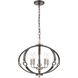 Armstrong Grove 5 Light 20 inch Charcoal with Satin Nickel Chandelier Ceiling Light