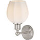 Edison Norfolk 1 Light 6 inch Brushed Satin Nickel Sconce Wall Light in Matte White Glass