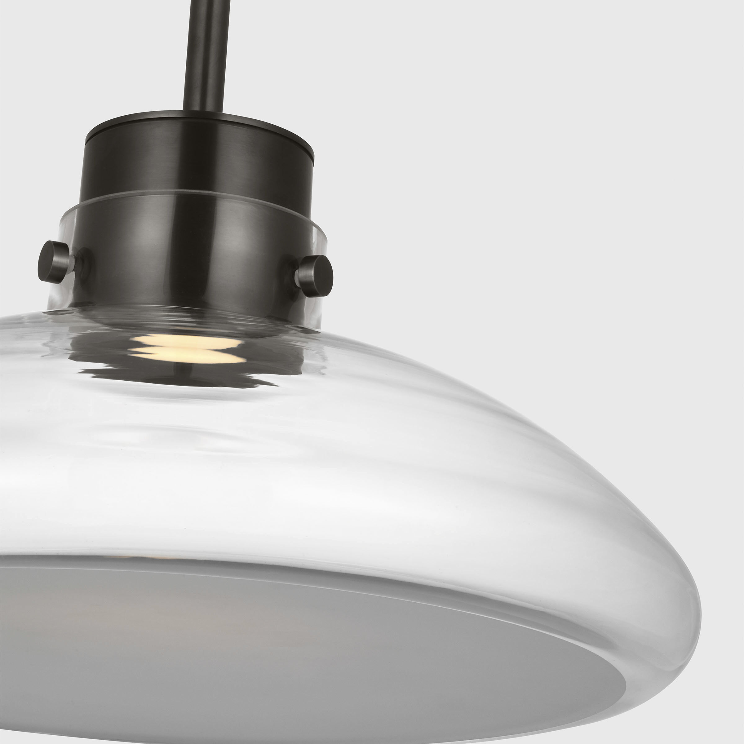Avroko Morgan LED 16 inch Burnished Bronze with Clear Glass Pendant Ceiling Light