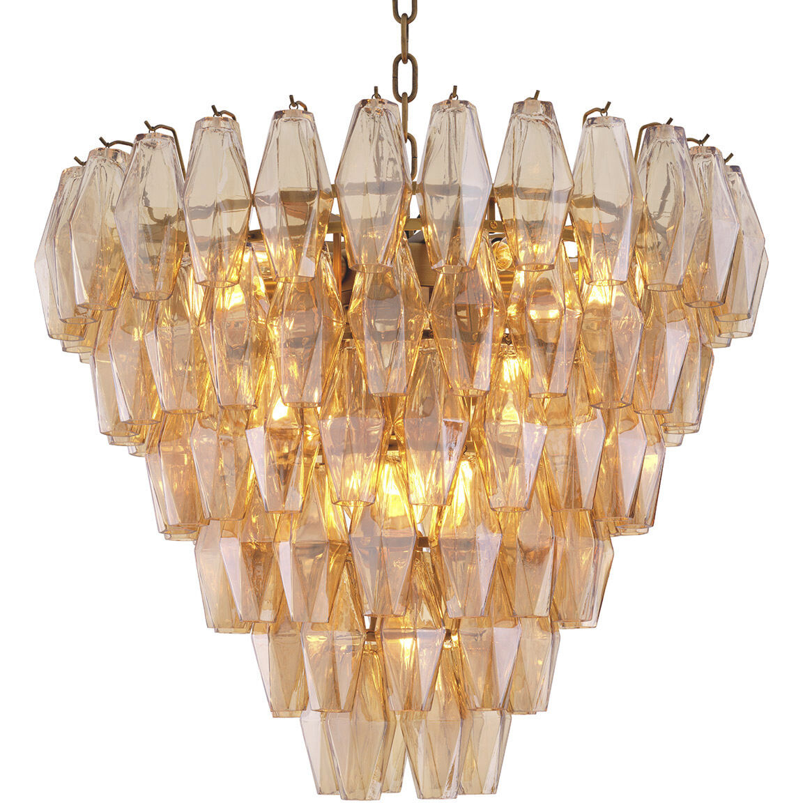 Benini 17 Light 25.59 inch Amber Glass Chandelier Ceiling Light, Small
