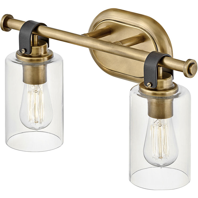 Halstead 2 Light 16 inch Heritage Brass Vanity Light Wall Light