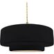 Radiance Collection - Tier Pendant Ceiling Light in Brushed Brass, Replaceable Bulb, Beige Twist Cord, Gloss Black, 16.25W x 6H, Form+Finish+Function