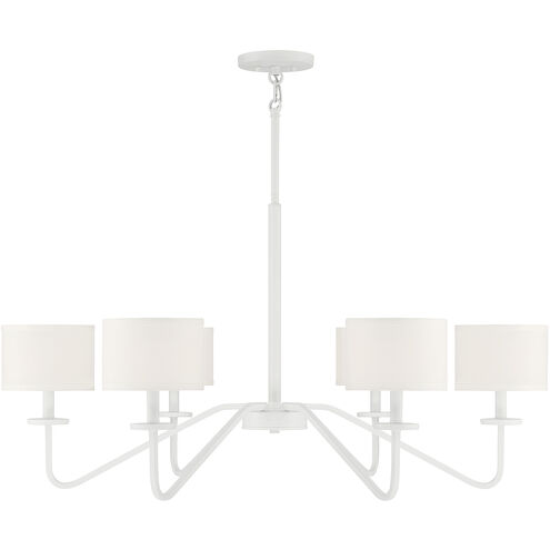 Transitional 6 Light 42 inch Bisque White Chandelier Ceiling Light