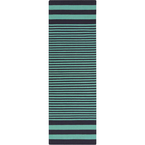 Oxford 96 X 30 inch Ink, Emerald Rug