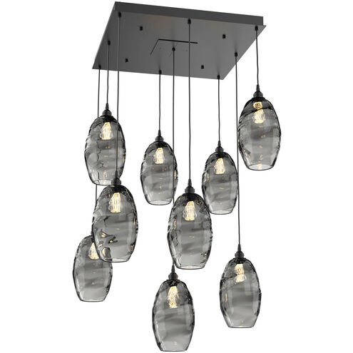 Ellisse 9 Light Matte Black Chandelier Ceiling Light, Square Multi-Port