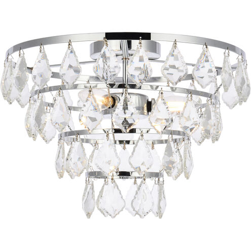 Ella 3 Light 14 inch Chrome Flush Mount Ceiling Light