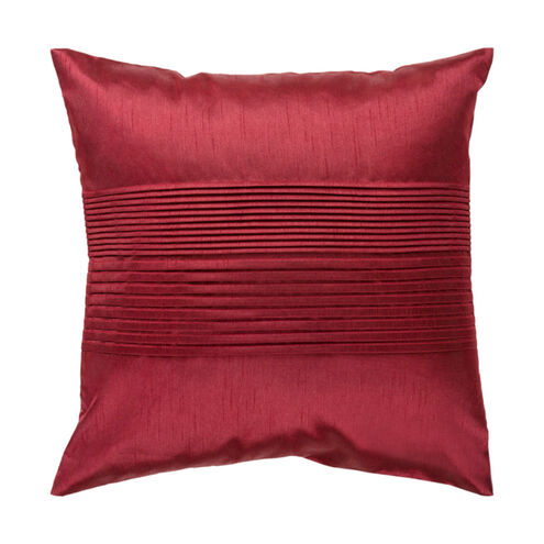 Solid Pleated 18 X 18 inch Burgundy Pillow Kit, Square