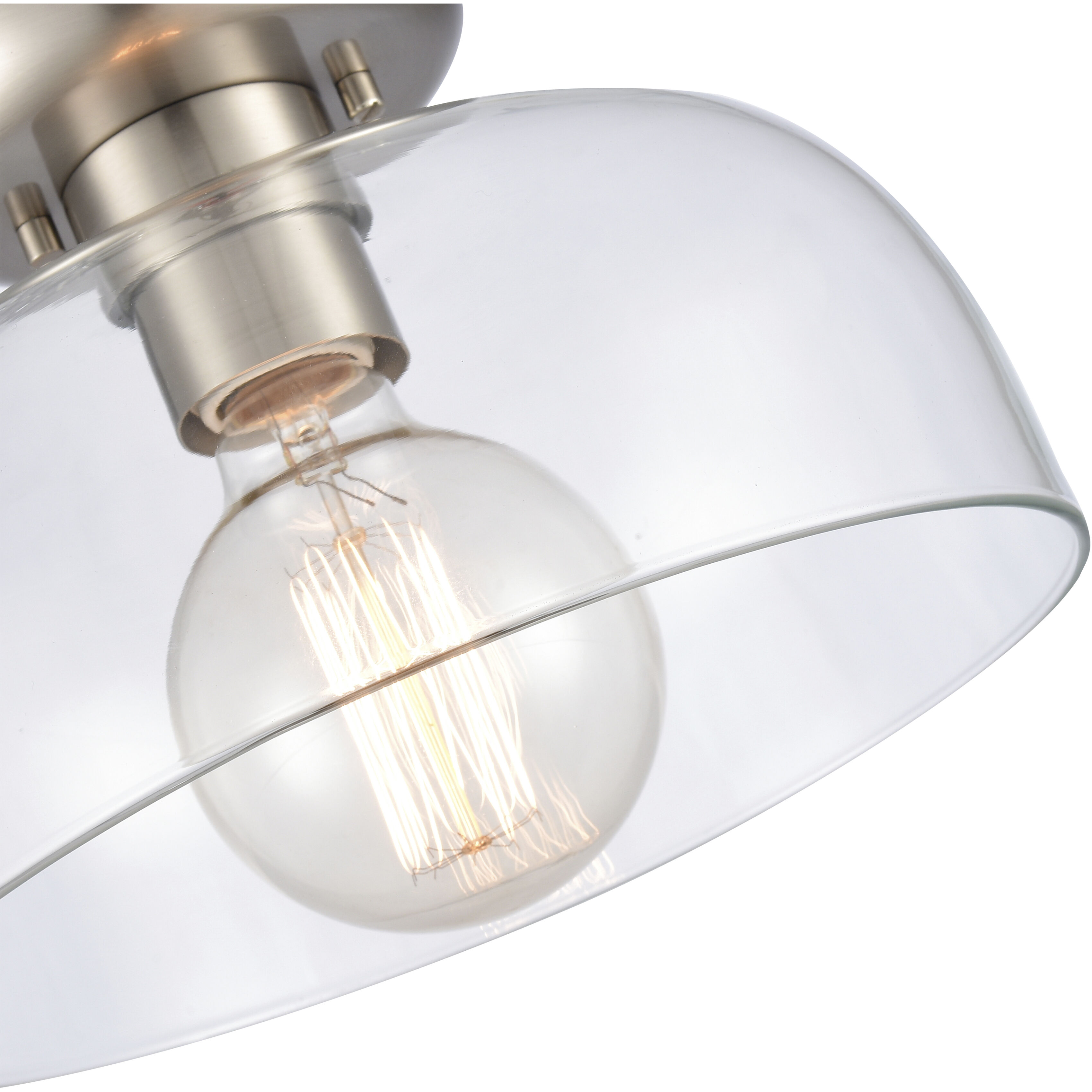 Brewer 1 Light 10 inch Brushed Nickel Semi Flush Mount Ceiling Light