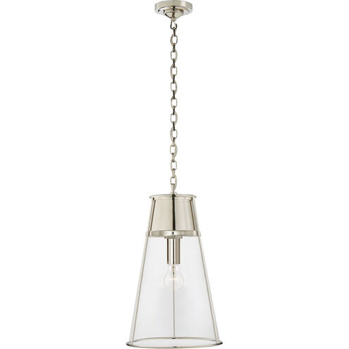 Thomas O'Brien Robinson 1 Light 11.75 inch Polished Nickel Pendant Ceiling Light in Clear Glass, Large