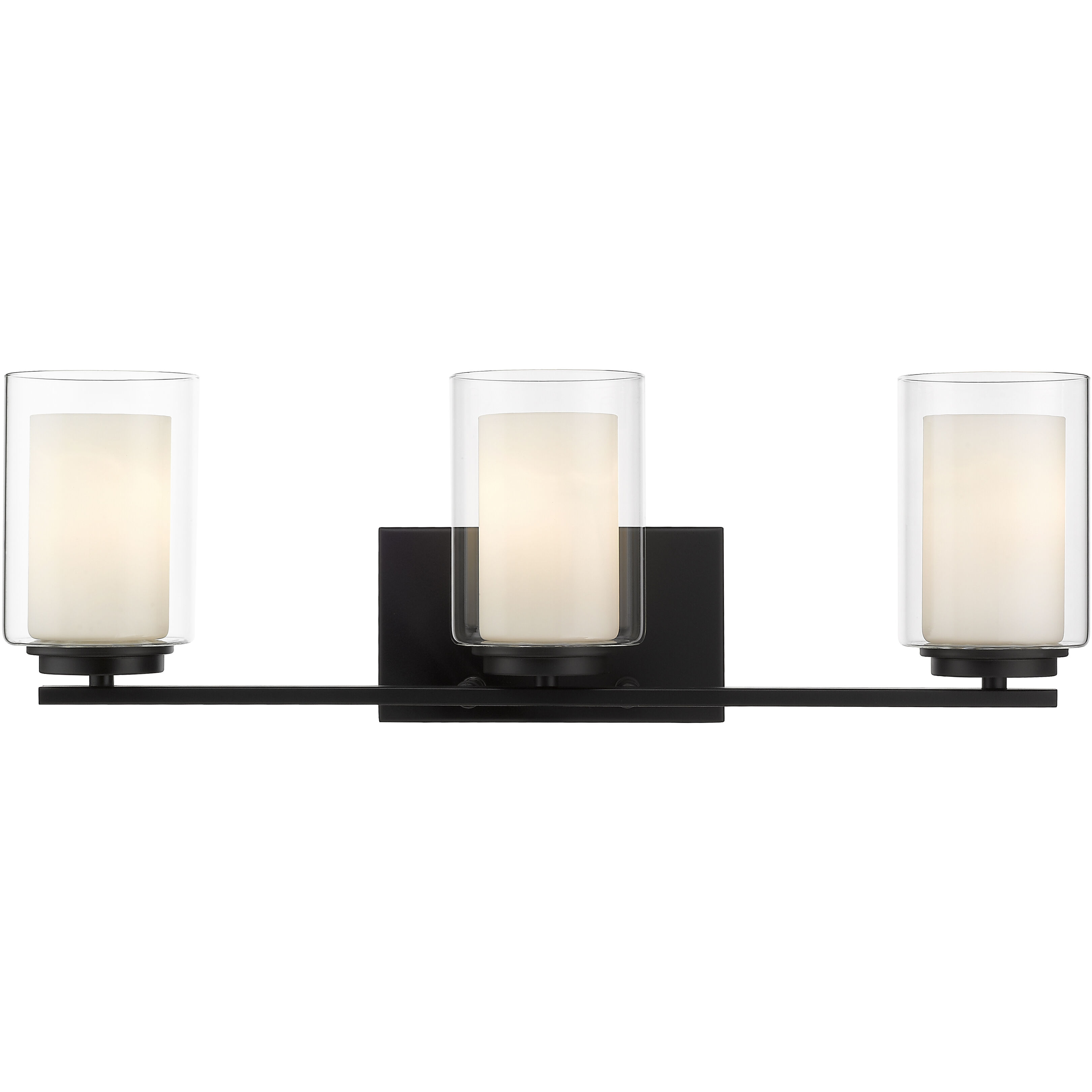 Willow 3 Light 24 inch Matte Black Vanity Wall Light