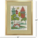 Pagoda Landscape Green and Red and Multi Framed Art, Propac