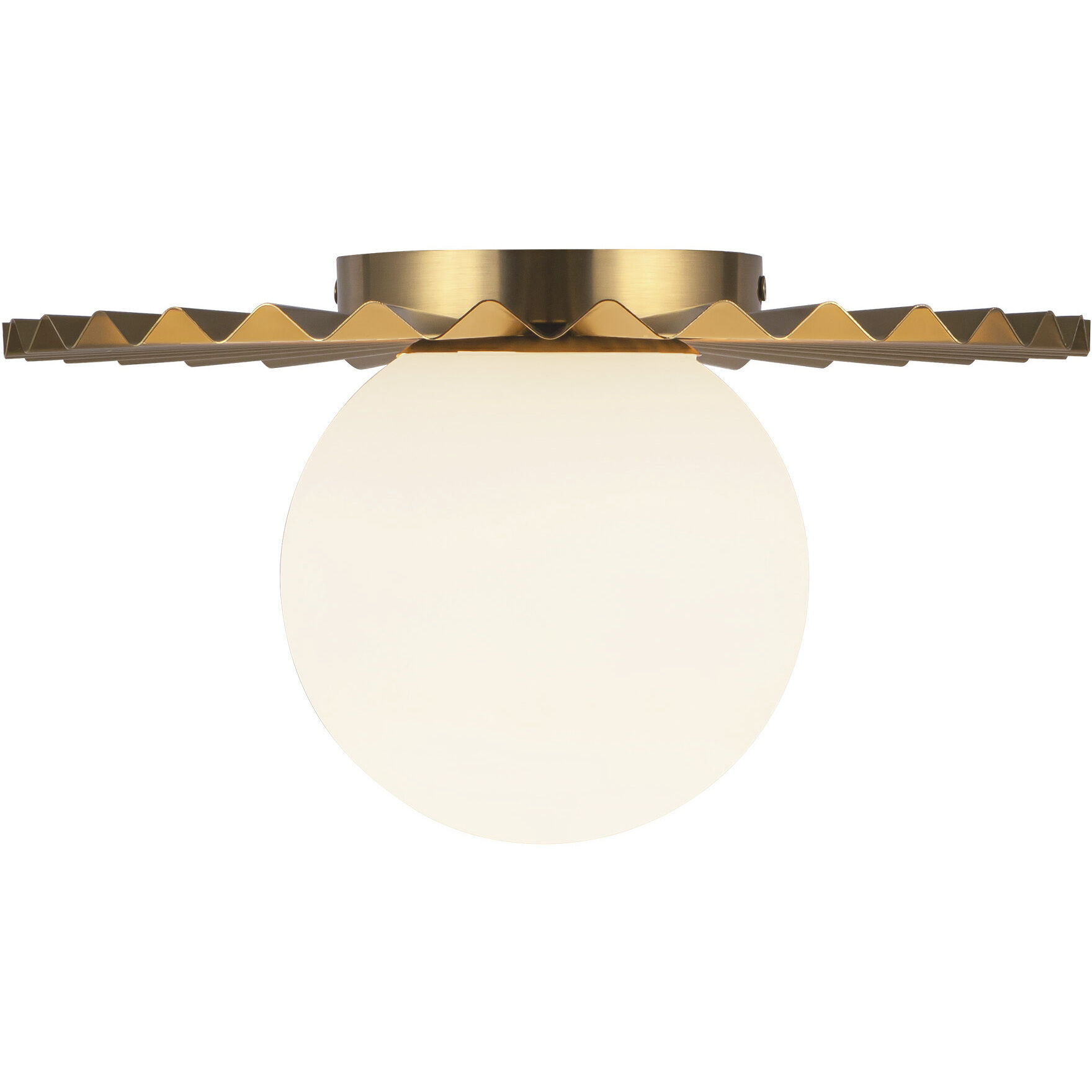 Alora Mood Plume 1 Light 11.88 inch Brushed Gold/Opal Matte Glass Flush Mount Ceiling Light