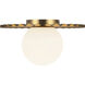 Alora Mood Plume 1 Light 11.88 inch Brushed Gold/Opal Matte Glass Flush Mount Ceiling Light