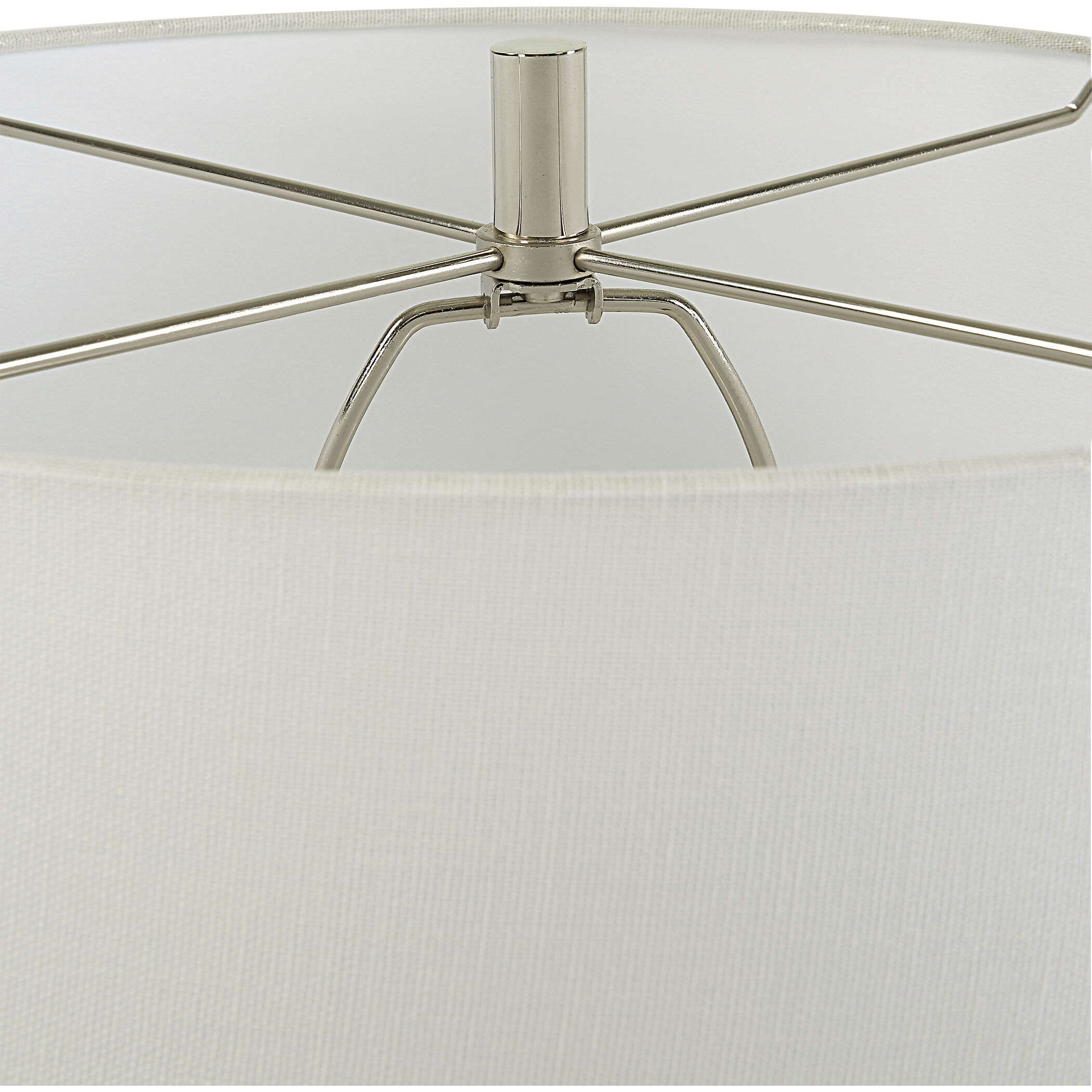Twisted Swirl 32 inch 150.00 watt Textured Chalk White Glaze and Polished Nickel Table Lamp Portable Light