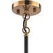 Altoona 6 Light 28 inch Antique Gold with Matte Black and Clear Chandelier Ceiling Light