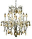 Maria Theresa 6 Light 20 inch Chrome Dining Chandelier Ceiling Light in Golden Teak