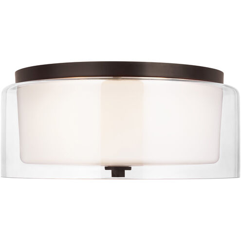 Elmwood Park 2 Light 14 inch Bronze Flush Mount Ceiling Light