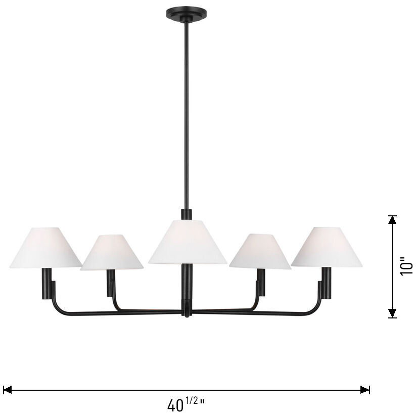 Sean Lavin Colfax 5 Light 40.5 inch Burnished Brass Chandelier Ceiling Light
