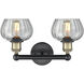 Fenton 2 Light 15.5 inch Black Antique Brass Bath Vanity Light Wall Light in Clear
